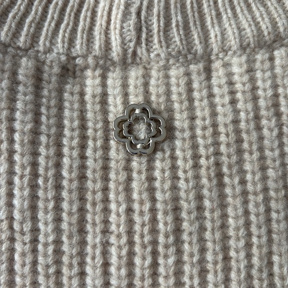 Maje Made in Italy Ribbed Split-Hem Wool Vest Beige Size 0 NWT - Picture 7 of 13